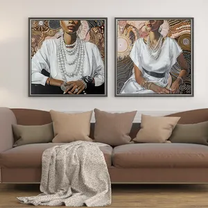 لوحة فنية عصرية للنساء أفريقيات للبيع بسعر ممتاو وطباعة صورة بدون إطار لديكورات المنازل