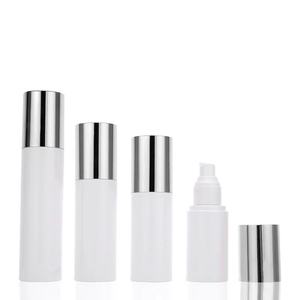 1 унция 50 мл 60 мл 80 мл 100 мл Роскошная Красивая Косметика прозрачная белая пластиковая сывороточная бутылка с золотым насосом Золотая Лидс - Product Image 2