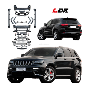 LDR Nuovo Kit Carrozzeria Paraurti Anteriore C-Front SRT-8 per <span class=keywords><strong>Grand</strong></span> <span class=keywords><strong>Cherokee</strong></span> 2013-2017 <span class=keywords><strong>Nero</strong></span> con Clip Minigonne Laterali Montaggio Universale 1 Anno di Garanzia - Product Image 2