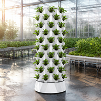 Tour hydroponique verticale d'intérieur à 10 niveaux avec pompe submersible et paniers en filet pour laitues, herbes et micro-légumes