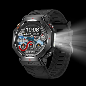 Montre connectée GPS GPT KC91 pour hommes et femmes, écran HD 1,31 pouces, appels Bluetooth, <span class=keywords><strong>lampe</strong></span> <span class=keywords><strong>torche</strong></span>, étanche 3ATM, boussole, multisports - Product Image 5