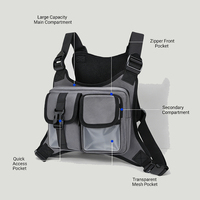 Tas Vest Fashion Multifungsi Tahan Air untuk Perjalanan Outdoor, Hiking, Bersepeda, Olahraga, dengan Strip Reflektif