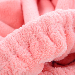 Serviette de Cheveux Élastique en Microfibre à Séchage Rapide, <span class=keywords><strong>Turban</strong></span> de <span class=keywords><strong>Bain</strong></span> et de Douche, Design de Lapin Mignon, en Polaire Corail - Product Image 2