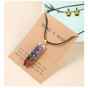 Fashion Necklace Gift Natural Crystal Quartz Party Gift 7 <strong>Chakra</strong> Crystal Gravel <strong>Stone</strong> Necklaces Pendant - Product Image 5