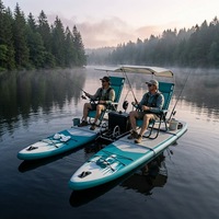 Bateau Catamaran Gonflable Personnalisé en Aluminium et PVC, Plateforme Flottante Durable, Double Planche de SUP pour les Aventures Nautiques