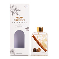 Diffuseur de parfum artisanal sans alcool aux fleurs préservées, flacon plat en verre, parfum longue durée, désodorisant sans fumée
