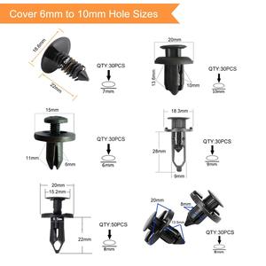 Nylon <b>Car</b> <b>Clips</b> 200Pcs Mixed Size 6-10mm For Auto Repair Fasteners - Product Image 3