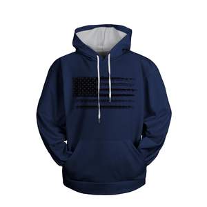 Sudaderas patrióticas térmicas de invierno para hombres Jersey forrado con estampado de bandera americana gruesa - Product Image 4