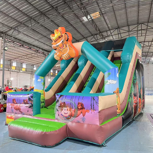 Toboggan gonflable commercial Le <span class=keywords><strong>Roi</strong></span> <span class=keywords><strong>Lion</strong></span> de dessin animé, toboggan rebondissant pour enfants, jouets de fête - Product Image 1