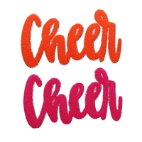 Patchs de lettres en chenille rose brodés en gros du fabricant, tissu coloré thermocollant pour vêtements