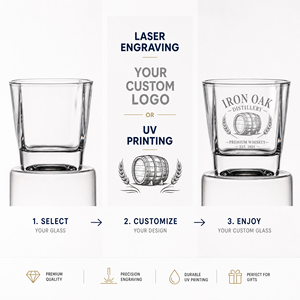 Juego de Vasos de <span class=keywords><strong>Whisky</strong></span> de Cristal Grabados Personalizados, Vasos Bajos para <span class=keywords><strong>Whisky</strong></span> Estilo Old Fashioned con Caja de Regalo para Promoción - Product Image 2