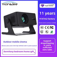 Mini-projecteur intelligent Transjee, nouvelle version améliorée, système Android 11, lampe LED HD, haut-parleur inclinable, WiFi, home cinéma
