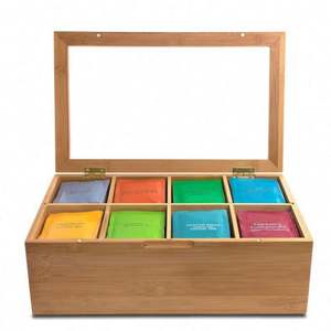 BambooTea Box Organizer Support de rangement pour sac à café avec fenêtre en acrylique - Product Image 5