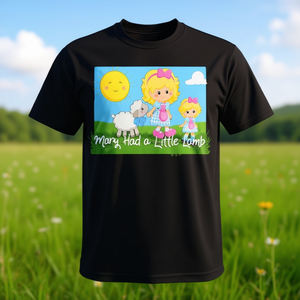 T-shirt Mary Had a Little Lamb pour enfants, tout-petits et adultes, design avec rime de crèche - Product Image 3