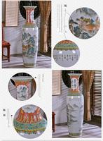 Tradition chinoise Luxe Famille Rose Grand Vase En Céramique Vase De Sol Extra Large