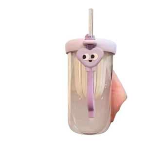 แก้วน้ำเด็กพกพา น่ารัก ดีไซน์ใหม่ สวยงาม แก้วหลอดดูดสำหรับฤดูร้อน - Product Image 6