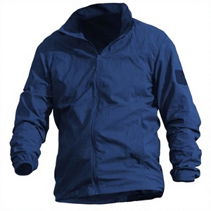 Men's Windproof Zipper <b>Jacket</b> Solid Color Stand Collar Casual Polyester Outerwear Autumn Wear Left Sleeve Logo - Product Image 1