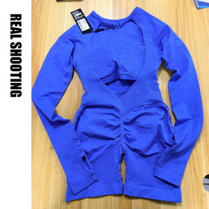 Mono Deportivo Personalizado, Nuevo, Sin Costuras, de Manga Larga, Ajustable, de Una Pieza, para <span class=keywords><strong>Gimnasio</strong></span>, Yoga, Fitness, con Espalda Descubierta, para Mujer - Product Image 2