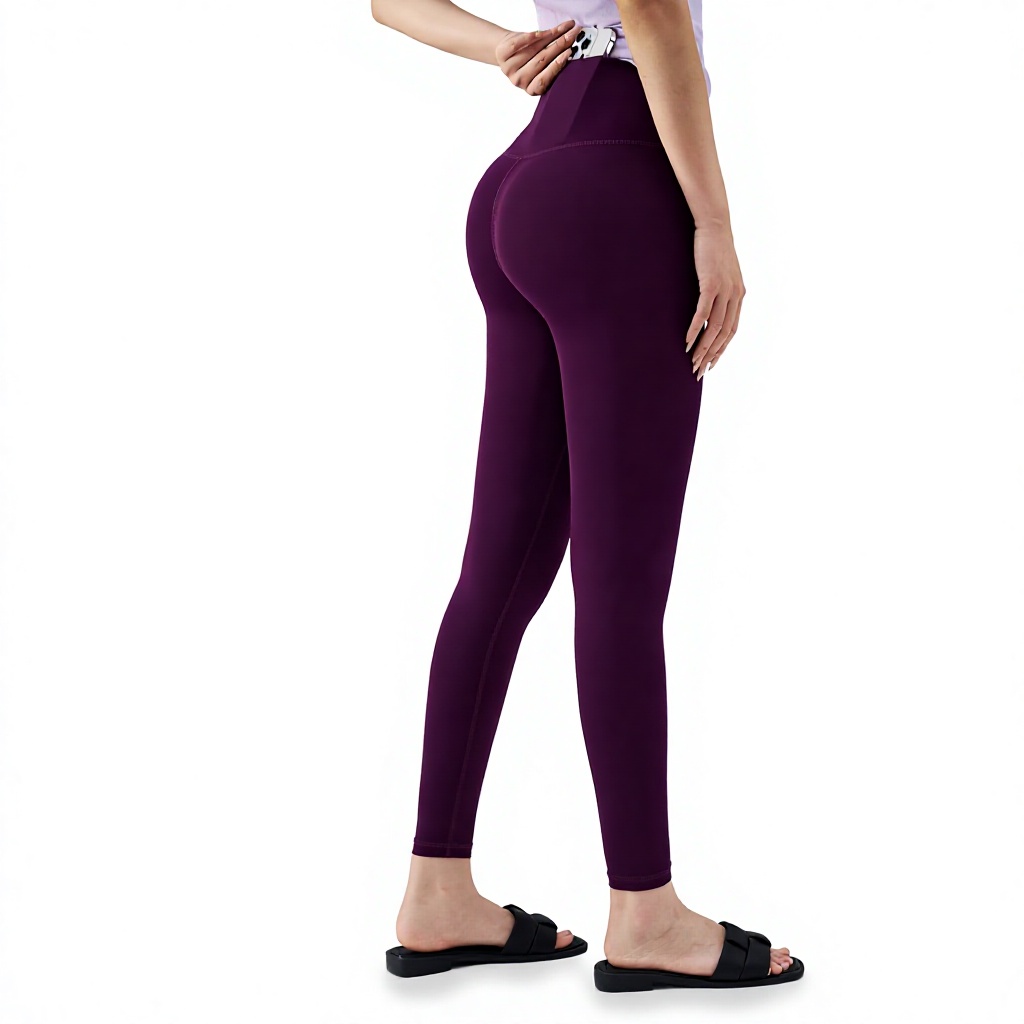 Women's Solid Peach Hip Yoga Pants High Waist Four-Way Stretch Ankle-Length Fitness Pilates Sports Pants
