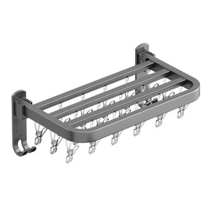 Bán Hàng Nóng Vớ Móc Áo Với Clip Thép Không Gỉ Quần Áo Treo Tường Gấp Khô Giá Khăn Vớ Và Đồ Lót Khô Móc Áo - Product Image 4