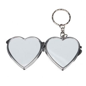 Miroir de poche vintage personnalisé en gros, miroir pliable compact en forme de cœur pour mariage, petits miroirs pour cadeau - Product Image 2