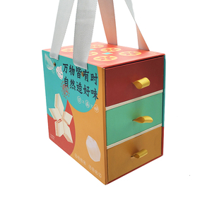 Recyclable Multi Layer Functional <b>Large</b> Size Paper Drawer Box Gift Storage Box for Food Makeup Jewelry with Handle - Product Image 2