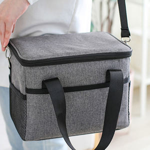 Sac isotherme pour déjeuner en tissu Oxford doux, sac de pique-nique thermique isolé avec bandoulière réglable - Product Image 4