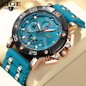 LIGE LG89215 Reloj de mano azul Reloj de cuarzo Deportes Negocios Moda Luminoso Impermeable Cronógrafo Reloj de pulsera de alta calidad para hombres - Product Image 1