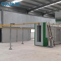Ligne de production de revêtement uniforme automatique avec cabines de pulvérisation pour la protection des coques électroniques par revêtement en poudre