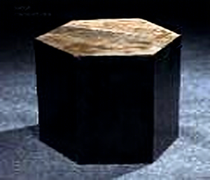 Hexagonal Coffee <b>Table</b> Handmade Gold Top Dark Wood Geometric End Side <b>Table</b> <b>for</b> <b>Living</b> <b>Room</b> - Product Image 6