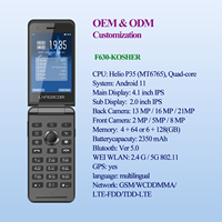 Vente en gros de téléphone portable à clavier basculant 4G LTE avec appareil photo 13MP + 21MP Téléphone à clapet casher Android 4G