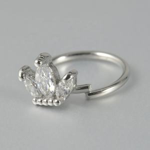 Petites boucles d'oreilles à crochet en laiton, <span class=keywords><strong>anneau</strong></span> de nez pliable en zircon, piercing hélix d'oreille, bijoux de corps tendance pour mariage - Product Image 5