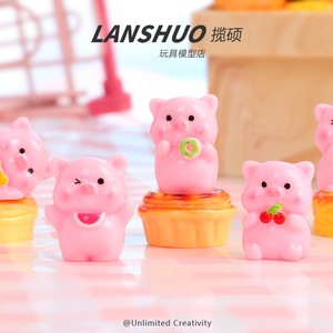 Figura de cerdo de dibujos animados Rainbow Candy DIY, set de joyería de resina DIY, decoración del hogar, forma de animal artística - Product Image 3