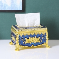 Vente directe d'usine, boîte à mouchoirs en plastique de luxe, style européen, porte-serviettes créatif, boîte à papier absorbant