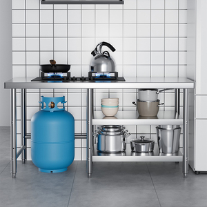 Mesa De Trabalho De Aço Inoxidável Top Fogão A Gás Cozinha Bancada Dupla 2 Três Tanque De Gás De 3 Camadas Pode Ser Colocado Nas Mesas Inferiores - Product Image 6
