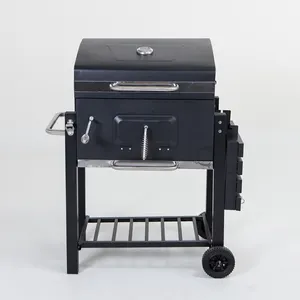Rectangle Cast Iron Charcoal Grill Stove Custom,Grill Chicken With Rotating Skewer For Charcoal Turn Over/