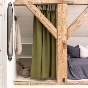 Wholesale Customizable Pure Linen <b>Curtains</b> Fabric Floor <b>Curtain</b> for the Living Room Bay <b>Window</b> <b>Curtains</b> for Home - Product Image 4