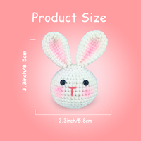 Kit de démarrage au crochet pour débutants et adultes - Ensemble de fabrication de jouets lapin blanc avec marqueurs de mailles, yeux et aiguille à fil - Projet facile