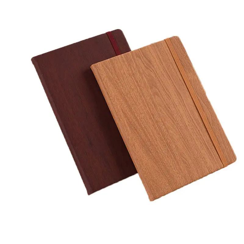 Hadiah Promosi mewah ide hadiah perusahaan Notebook bisnis A5 buku Binding Sampul kayu Notebook kulit Notebook