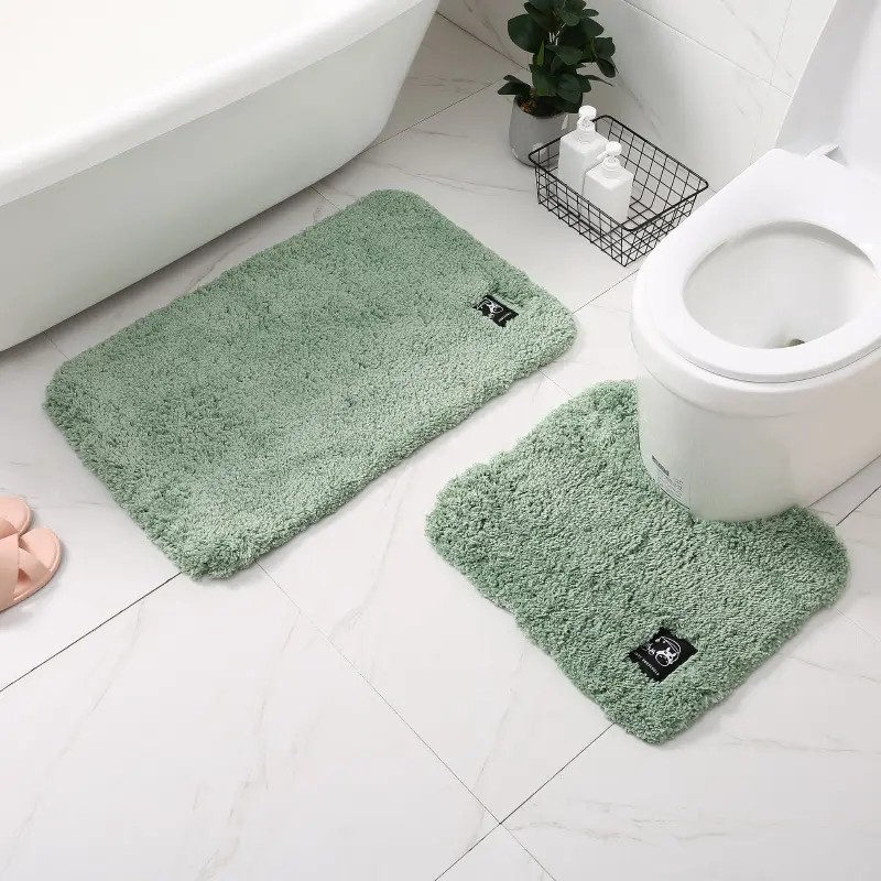 Comfortable Polyester Anti Slip Bathroom Mat Rug 3 Pcs Set Toilet Cover Mat Carpets Bath Room Mat