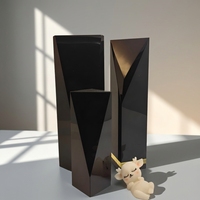 Plaque gravée au laser en cristal noir poli à la main, étanche, centre de table moderne