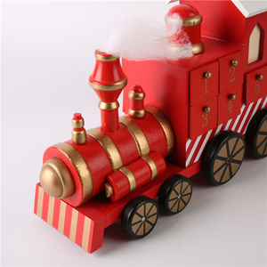 Calendrier de l'Avent en bois naturel écologique Chiding Unique, couleur naturelle, train, camion, décoration de la maison, 42x10x12cm - Product Image 5