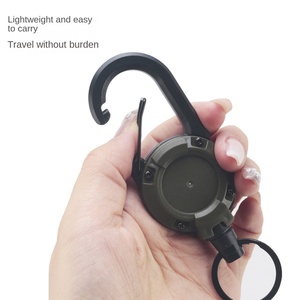 Mousqueton rétractable robuste avec câble en acier, boucle à ressort et porte-clés pour activités sportives en extérieur - Product Image 2