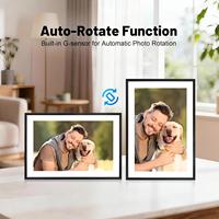 Cadre photo numérique Frameo 32 Go Wi-Fi 10,1 pouces en plastique ABS blanc, écran tactile HD IPS, rotation automatique, montage mural, unisexe