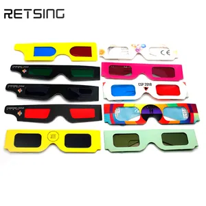 Wholesale Anaglyph 3D Paper Glasses Cardboard 3D Game Glasses Red Blue 3D Movie Viewing Glasses for Cinema
