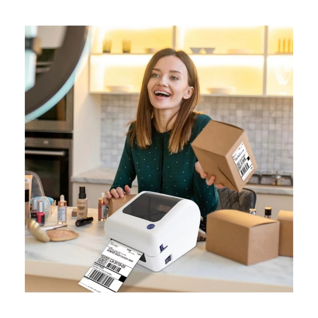 110mm Shipping Label Printer Large Bin  Barcode Label 4x6 Roll Sticker Thermal Printer With Bluetooth Thermal Sticker Printer