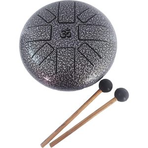 Tambour heureux en acier avec conception OM Tambour à percussion de 6.5 pouces 8 notes 2 maillets Sac de transport pour la méditation, le yoga et l'utilisation musicale - Product Image 3