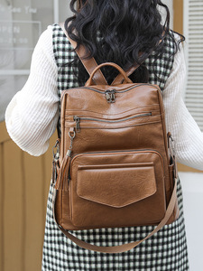 High Quality Women <b>Backpack</b> Purse Fashion Pu Leather <b>Large</b> Designer Travel Bag Ladies Shoulder Bags - Product Image 2