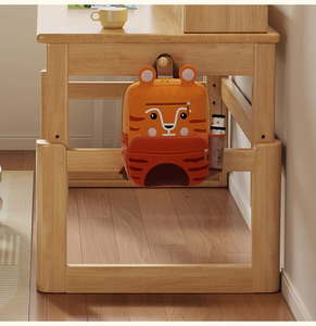 Height <strong>Adjustable</strong> Children <strong>Table</strong> and Chair Large Storage Children Study <strong>Desk</strong> Solid Wood Kids Study <strong>Table</strong> With Storage Drawer - Product Image 6