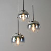 Lampe suspendue en or E27 au design nordique moderne, Globe en verre Led, boule en verre à bulles, lampe suspendue